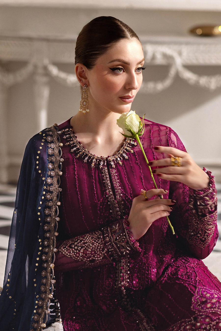 Embroidered Chiffon Suit | MPC-25-102 - Maria B
