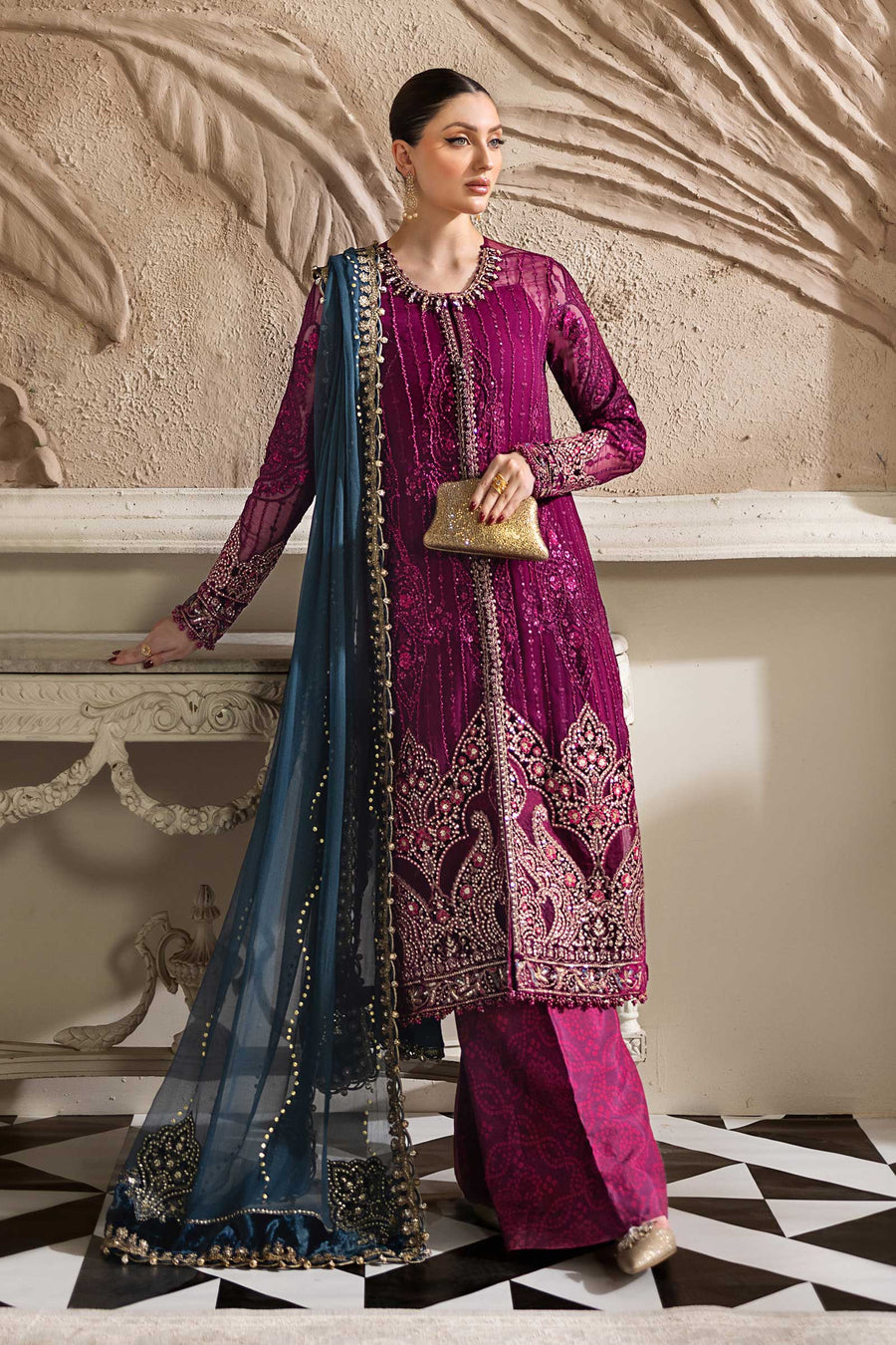 Embroidered Chiffon Suit | MPC-25-102 - Maria B