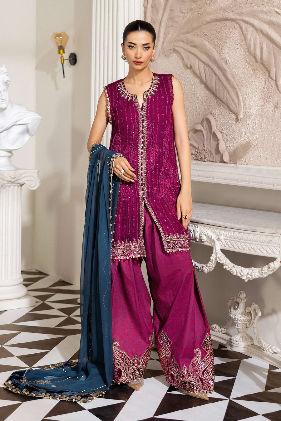 Embroidered Chiffon Suit | MPC-25-102 - Maria B