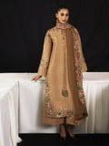 Hussain Rehar Inspired Camel Embroidered Three Piece Suit