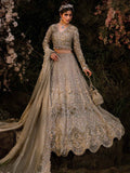 Maria B Inspired Champagne Gold Embellished Bridal Lehenga with Choli and Dupatta
