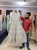 Ivory Silver Embellished Bridal Gown with Dupatta