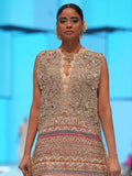 Saira Shakira Inspired Ivory Printed Stripe Silk Kaftan