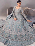 Maria B Inspired Powder Blue Embellished Bridal Maxi with Dupatta