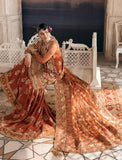 Afrozeh Inspired Rust Embroidered Gharara Suit with Dupatta