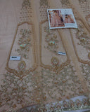 Faiza Saqlain Inspired Mahra Taupe Tiered Bridal Maxi with Dupatta