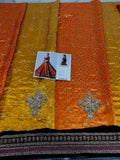 Maria B Inspired Orange Bridal Lehenga with Maroon Choli and Green Dupatta