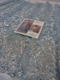Maria B Inspired Powder Blue Embellished Bridal Maxi with Dupatta