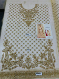 Maria B Inspired Gold Embellished Bridal Gharara Suit with Dupatta