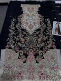 Saira Shakira Inspired Ivory Floral Embellished Suit with Black Dupatta