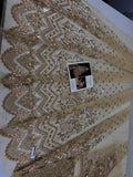 Maria B Inspired Champagne Gold Embellished Bridal Lehenga with Choli and Dupatta