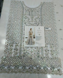 Faiza Saqlain Inspired Ivory Embroidered Gharara Suit with Dupatta