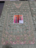 Haris Shakeel Inspired Mint Grey Embellished Suit with Pink Dupatta