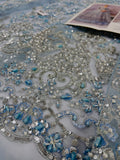 Maria B Inspired Powder Blue Embellished Bridal Maxi with Dupatta