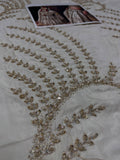 Hussain Rehar Inspired Chamkeli Ivory & Gold Bridal Lehenga
