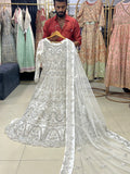 Ivory Silver Embellished Bridal Gown with Dupatta