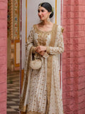 Haris Shakeel Inspired Ivory Gold Embellished Three Piece Suit