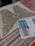 Saira Shakira Inspired Ivory Printed Stripe Silk Kaftan