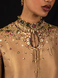 Hussain Rehar Inspired Camel Embroidered Three Piece Suit