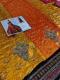 Maria B Inspired Orange Bridal Lehenga with Maroon Choli and Green Dupatta