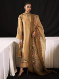 Hussain Rehar Inspired Camel Embroidered Three Piece Suit