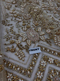 Maria B Inspired Champagne Gold Embellished Bridal Lehenga with Choli and Dupatta