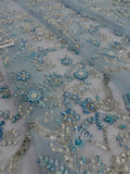 Maria B Inspired Powder Blue Embellished Bridal Maxi with Dupatta