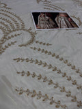 Hussain Rehar Inspired Chamkeli Ivory & Gold Bridal Lehenga