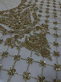 Maria B Inspired Gold Embellished Bridal Gharara Suit with Dupatta