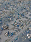 Maria B Inspired Powder Blue Embellished Bridal Maxi with Dupatta