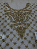 Maria B Inspired Gold Embellished Bridal Gharara Suit with Dupatta