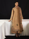 Hussain Rehar Inspired Camel Embroidered Three Piece Suit