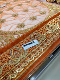 Afrozeh Inspired Rust Embroidered Gharara Suit with Dupatta