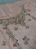 Maria B Inspired Peach Embellished Shirt and Gharara Set