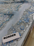 Maria B Inspired Powder Blue Embellished Bridal Maxi with Dupatta