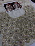 Hussain Rehar Inspired Chamkeli Ivory & Gold Bridal Lehenga
