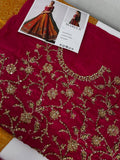 Maria B Inspired Orange Bridal Lehenga with Maroon Choli and Green Dupatta