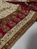 Khaadi Inspired Maroon Embroidered Shirt with Cream Gharara and Dupatta
