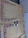 Hussain Rehar Inspired Camel Embroidered Three Piece Suit