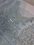 Maria B Inspired Powder Blue Embellished Bridal Maxi with Dupatta
