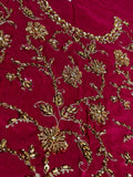 Maria B Inspired Orange Bridal Lehenga with Maroon Choli and Green Dupatta