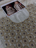 Hussain Rehar Inspired Chamkeli Ivory & Gold Bridal Lehenga