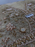Maria B Inspired Champagne Gold Embellished Bridal Lehenga with Choli and Dupatta