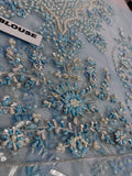 Maria B Inspired Powder Blue Embellished Bridal Maxi with Dupatta