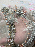 Maria B Inspired Greige Floral Embroidered Suit with Dupatta