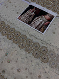 Hussain Rehar Inspired Chamkeli Ivory & Gold Bridal Lehenga