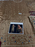 Maria B Inspired Bronze Gold Embroidered Three Piece Suit