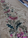 Hussain Rehar Inspired Camel Embroidered Three Piece Suit