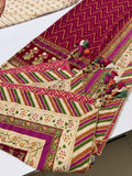 Khaadi Inspired Maroon Embroidered Shirt with Cream Gharara and Dupatta