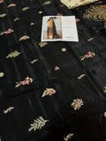 Saira Shakira Inspired Ivory Floral Embellished Suit with Black Dupatta